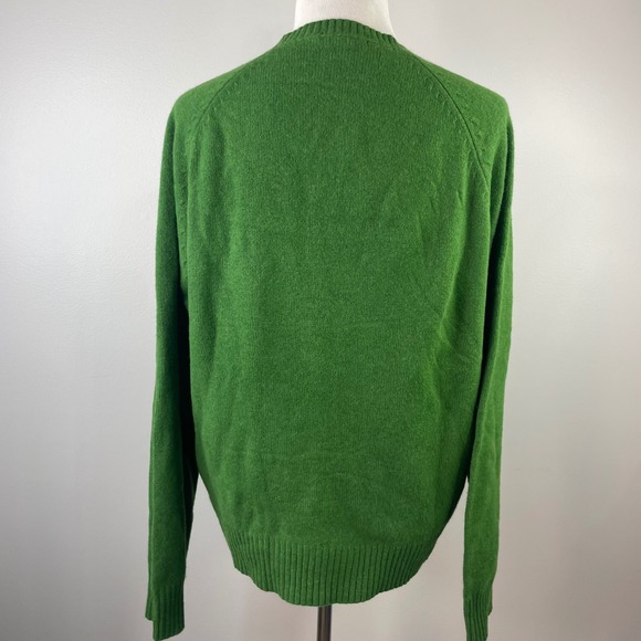 J.Crew Womens Green 100% Lambswool Crewneck Raglan Sweater 70762 Size L - Picture 2 of 10
